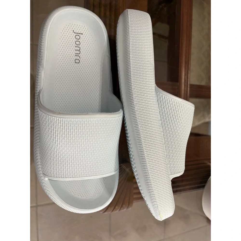 Joomra Recovery Slides Men's White Slide Sandals Slip Resistant US 8